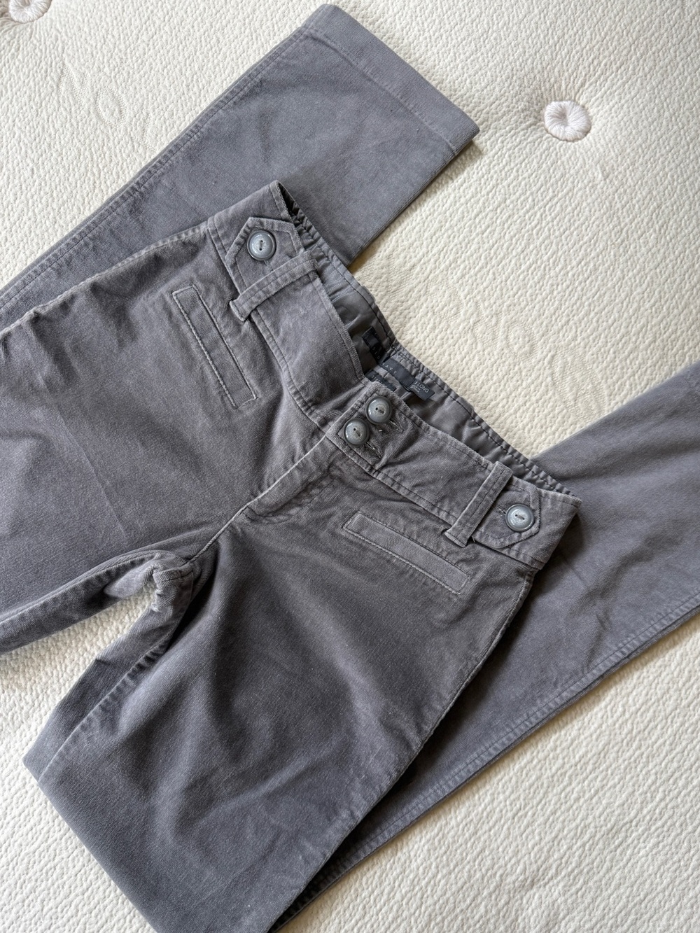 Vintage Old Navy Gray Velvet Pants Straight Leg Stretch
